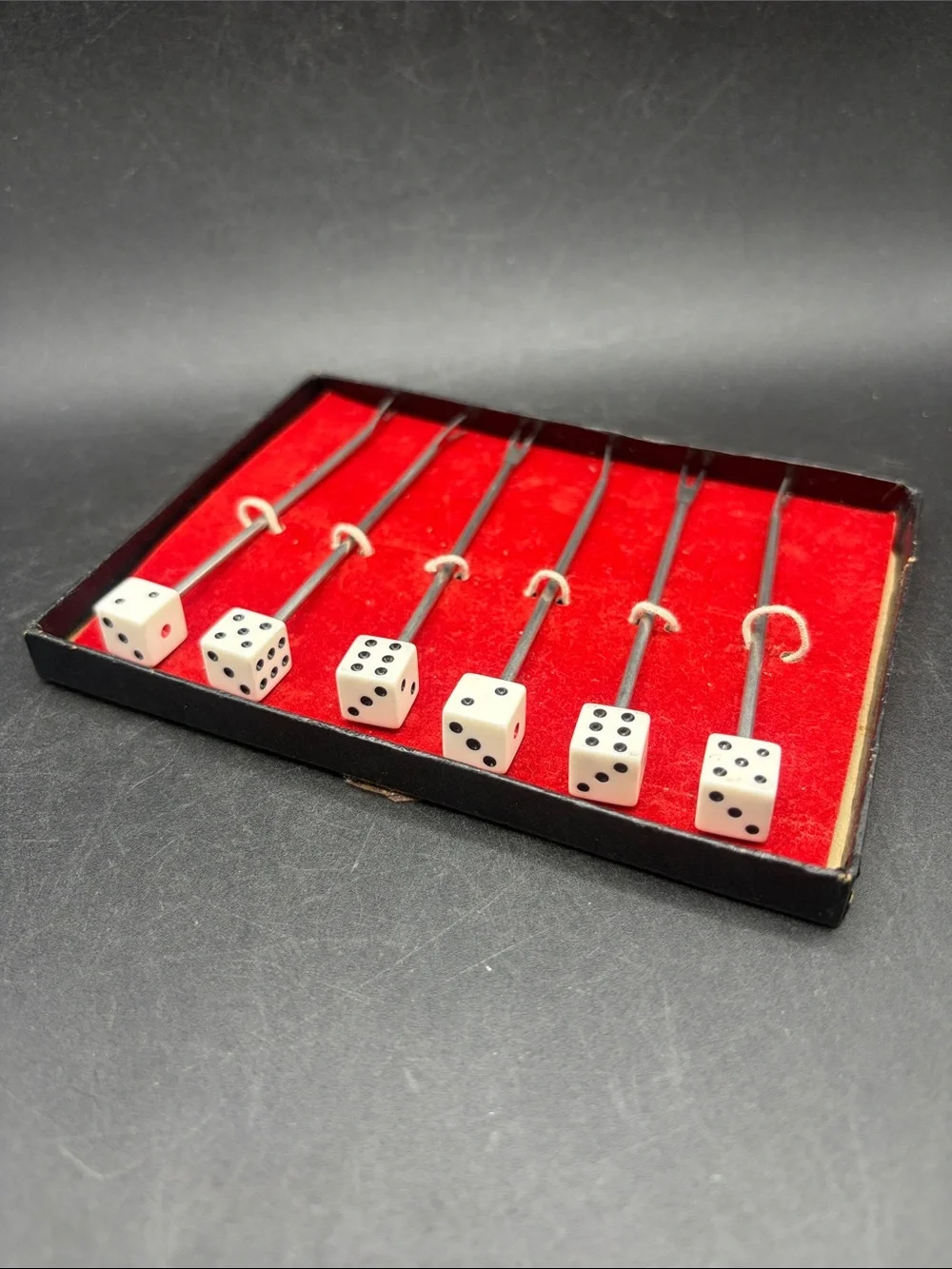 Vintage Mid Century Dice Cocktail Picks Appetizer Hors d’oeuvres Kitchenware